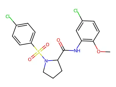 N-(5-chloro-2-methoxyphenyl)-1-(4-chlorophenyl)sulfonylpyrrolidine-2-carboxamide structure