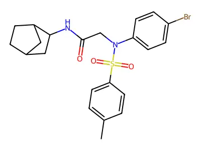 N-bicyclo[2.2.1]hept-2-yl-2-{4-bromo[(4-methylphenyl)sulfonyl]anilino}acetamide structure