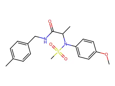 2-(4-methoxy-N-methylsulfonylanilino)-N-[(4-methylphenyl)methyl]propanamide structure