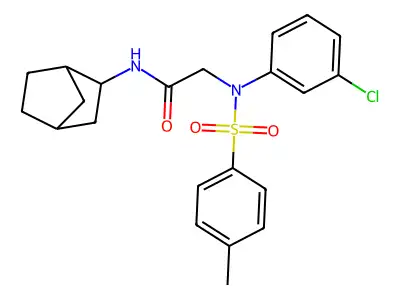N-bicyclo[2.2.1]hept-2-yl-2-{3-chloro[(4-methylphenyl)sulfonyl]anilino}acetamide structure