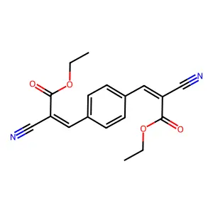 Ethyl 2-cyano-3-[4-(2-cyano-3-ethoxy-3-oxoprop-1-enyl)phenyl]prop-2-enoate structure