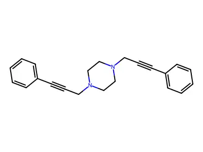 1,4-Bis(3-phenylprop-2-yn-1-yl)piperazine structure