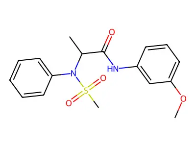 N-(3-methoxyphenyl)-2-(N-methylsulfonylanilino)propanamide structure