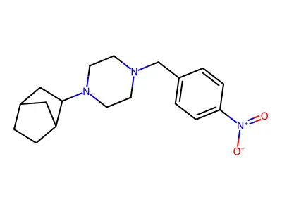 1-(3-Bicyclo[2.2.1]heptanyl)-4-[(4-nitrophenyl)methyl]piperazine structure