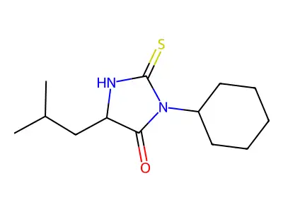 3-Cyclohexyl-5-isobutyl-2-thioxoimidazolidin-4-one structure