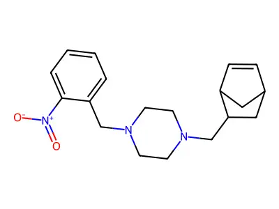 1-(Bicyclo[2.2.1]hept-5-en-2-ylmethyl)-4-(2-nitrobenzyl)piperazine structure