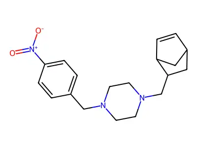 1-(Bicyclo[2.2.1]hept-5-en-2-ylmethyl)-4-(4-nitrobenzyl)piperazine structure