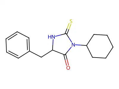 5-Benzyl-3-cyclohexyl-2-thioxoimidazolidin-4-one structure