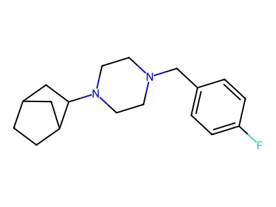 1-(Bicyclo[2.2.1]hept-2-yl)-4-(4-fluorobenzyl)piperazine structure