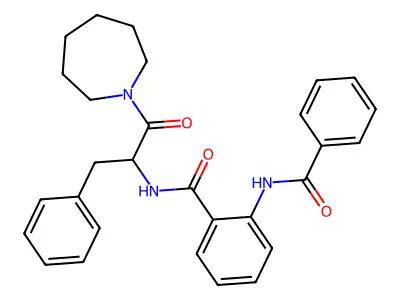 N-[1-(azepan-1-yl)-1-oxo-3-phenylpropan-2-yl]-2-benzamidobenzamide structure