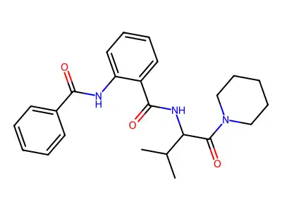 2-benzamido-N-(3-methyl-1-oxo-1-piperidin-1-ylbutan-2-yl)benzamide structure