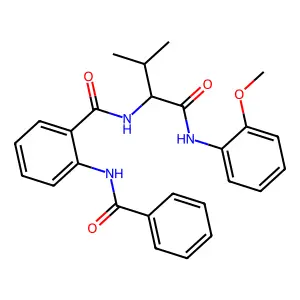 2-benzamido-N-[(2S)-1-(2-methoxyanilino)-3-methyl-1-oxobutan-2-yl]benzamide structure
