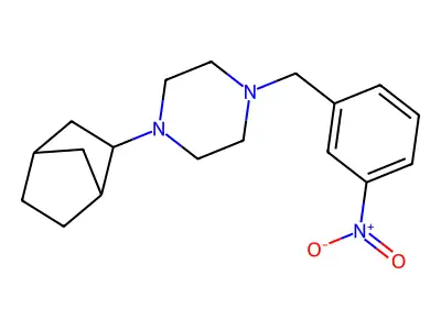 1-(Bicyclo[2.2.1]hept-2-yl)-4-(3-nitrobenzyl)piperazine structure