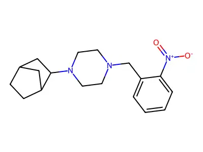 1-(Bicyclo[2.2.1]hept-2-yl)-4-(2-nitrobenzyl)piperazine structure