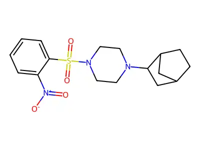 1-(3-Bicyclo[2.2.1]heptanyl)-4-(2-nitrophenyl)sulfonylpiperazine structure