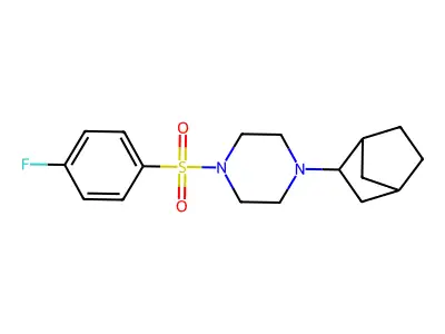 1-(3-Bicyclo[2.2.1]heptanyl)-4-(4-fluorophenyl)sulfonylpiperazine structure