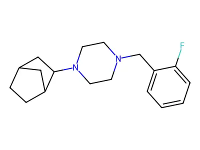 1-(Bicyclo[2.2.1]hept-2-yl)-4-(2-fluorobenzyl)piperazine structure