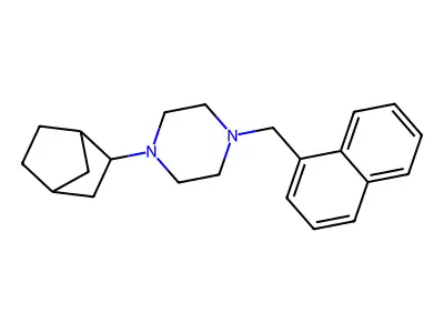 1-(3-Bicyclo[2.2.1]heptanyl)-4-(naphthalen-1-ylmethyl)piperazine structure