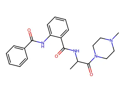 2-benzamido-N-[1-(4-methylpiperazin-1-yl)-1-oxopropan-2-yl]benzamide structure