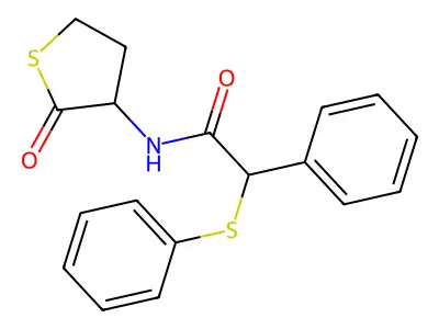 N-(2-oxothiolan-3-yl)-2-phenyl-2-phenylsulfanylacetamide structure