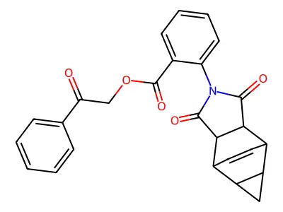 2-oxo-2-phenylethyl 2-(1,3-dioxooctahydro-4,6-ethenocyclopropa[f]isoindol-2(1H)-yl)benzoate structure