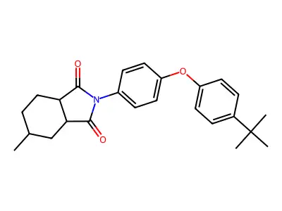 2-[4-(4-tert-butylphenoxy)phenyl]-5-methylhexahydro-1H-isoindole-1,3(2H)-dione structure