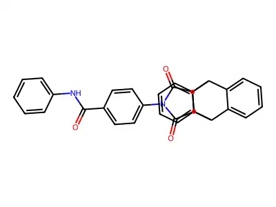 4-(16,18-dioxo-17-azapentacyclo[6.6.5.0~2,7~.0~9,14~.0~15,19~]nonadeca-2,4,6,9,11,13-hexaen-17-yl)-N-phenylbenzamide (non-preferred name) structure