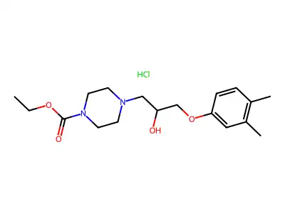 ethyl 4-[3-(3,4-dimethylphenoxy)-2-hydroxypropyl]piperazine-1-carboxylate hydrochloride structure