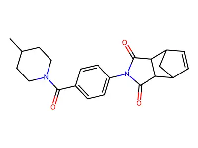2-{4-[(4-methylpiperidin-1-yl)carbonyl]phenyl}-3a,4,7,7a-tetrahydro-1H-4,7-methanoisoindole-1,3(2H)-dione structure