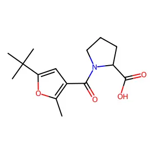1-(5-tert-Butyl-2-methyl-furan-3-carbonyl)-pyrrolidine-2-carboxylic acid structure