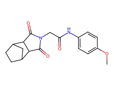 2-(1,3-dioxooctahydro-2H-4,7-methanoisoindol-2-yl)-N-(4-methoxyphenyl)acetamide structure