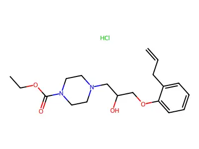 Ethyl 4-[3-(2-allylphenoxy)-2-hydroxypropyl]piperazine-1-carboxylate structure