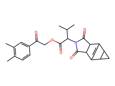2-(3,4-dimethylphenyl)-2-oxoethyl 2-(1,3-dioxooctahydro-4,6-ethenocyclopropa[f]isoindol-2(1H)-yl)-3-methylbutanoate structure