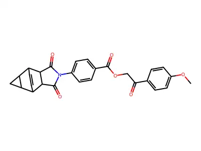 2-(4-methoxyphenyl)-2-oxoethyl 4-(1,3-dioxo-3,3a,4,4a,5,5a,6,6a-octahydro-4,6-ethenocyclopropa[f]isoindol-2(1H)-yl)benzoate structure