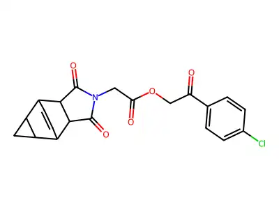 2-(4-chlorophenyl)-2-oxoethyl (1,3-dioxooctahydro-4,6-ethenocyclopropa[f]isoindol-2(1H)-yl)acetate structure