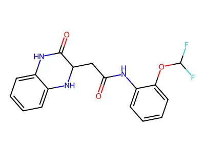 N-[2-(difluoromethoxy)phenyl]-2-(3-oxo-2,4-dihydro-1H-quinoxalin-2-yl)acetamide structure