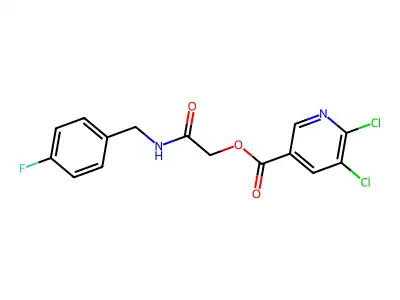 {[(4-Fluorophenyl)methyl]carbamoyl}methyl 5,6-dichloropyridine-3-carboxylate structure