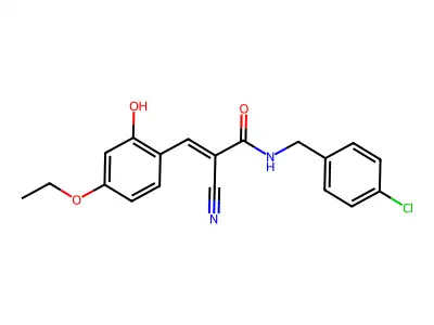 N-[(4-chlorophenyl)methyl]-2-cyano-3-(4-ethoxy-2-hydroxyphenyl)prop-2-enamide structure