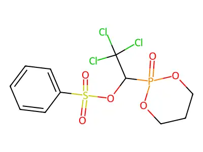 2,2,2-Trichloro-1-(2-oxido-1,3,2-dioxaphosphinan-2-yl)ethyl benzenesulfonate structure