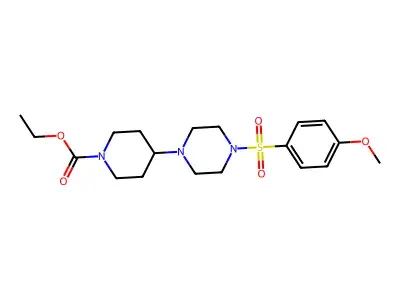 Ethyl 4-(4-((4-methoxyphenyl)sulfonyl)piperazin-1-yl)piperidine-1-carboxylate structure