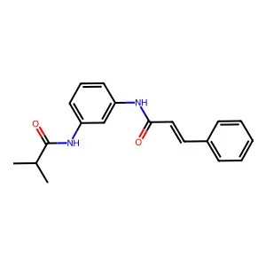 2-methyl-N-[3-[[(E)-3-phenylprop-2-enoyl]amino]phenyl]propanamide structure