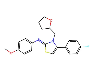 N-[(2Z)-4-(4-fluorophenyl)-3-(tetrahydrofuran-2-ylmethyl)-1,3-thiazol-2(3H)-ylidene]-4-methoxyaniline structure