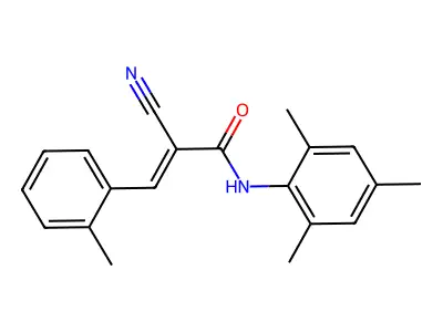 2-cyano-3-(2-methylphenyl)-N-(2,4,6-trimethylphenyl)prop-2-enamide structure