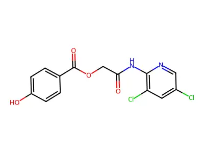 [2-[(3,5-Dichloropyridin-2-yl)amino]-2-oxoethyl] 4-hydroxybenzoate structure