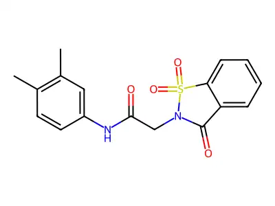 N-(3,4-dimethylphenyl)-2-(1,1,3-trioxo-1,2-benzothiazol-2-yl)acetamide structure