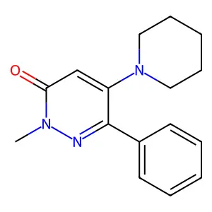 2-methyl-6-phenyl-5-piperidino-3(2H)-pyridazinone structure