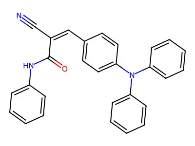 2-cyano-3-[4-(diphenylamino)phenyl]-N-phenylprop-2-enamide structure