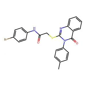 N-(4-BR-PH)-2-((3-(4-ME-Phenyl)-4-oxo-3,4-dihydro-2-quinazolinyl)thio)acetamide structure