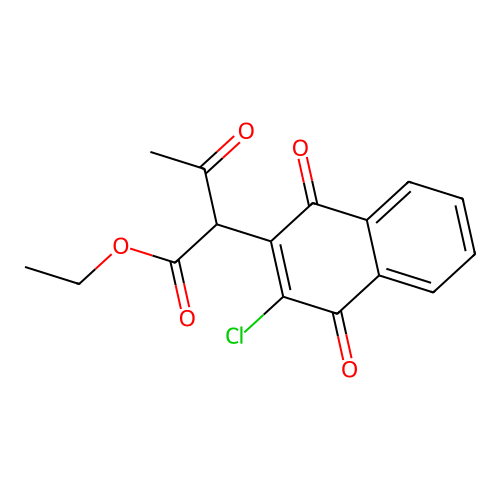 Ethyl 2-(3-chloro-1,4-dioxo-1,4-dihydronaphthalen-2-yl)-3-oxobutanoate structure
