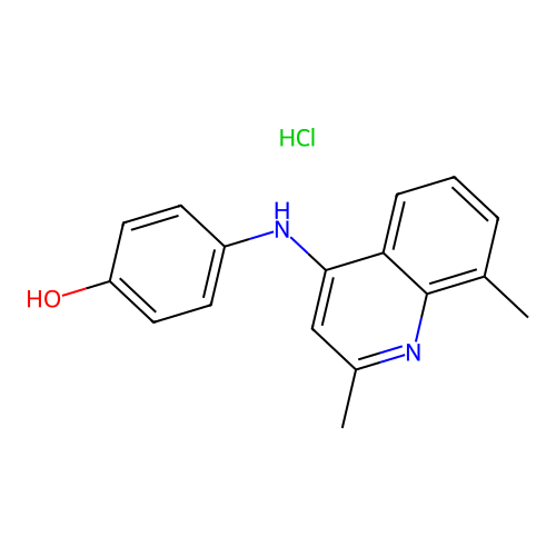4-((2,8-Dimethylquinolin-4-yl)amino)phenol hydrochloride structure